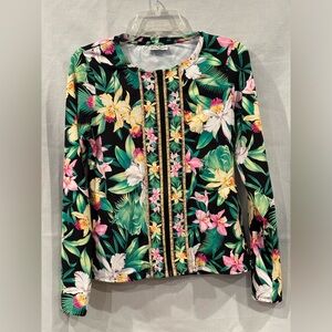 Tommy Bahama Black Orchid Garden Rashguard swim top S